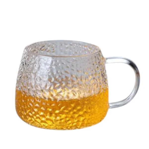 لیوان پیرکس دسته دار گرد دسته شفاف
