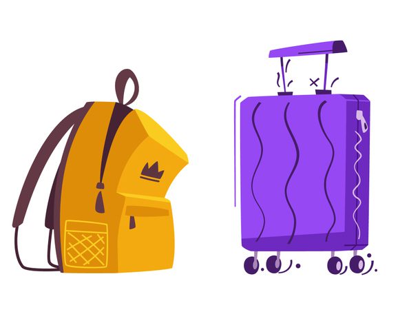 کیف مدرسه چرخدار یا کوله پشتی در یک قاب