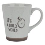 ماگ دنی هوم طرح Girl با نوشته ی " ITS A GIRL'S WORLD"