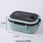 ابعاد لانچ باکس 6 محفظه ای مدل 1200ml کد 0240