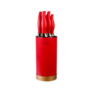 سرویس چاقو آشپزخانه 6 پارچه کاراجا مدل Japanese red کد 2001