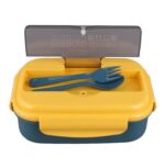 ظرف نگهدارنده با دو محفظه مدل LUNCH BOX کد 0225 زرد