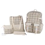کوله پشتی طرح Burberry ست چهار تکه کد 958 کرم