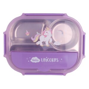 ظرف غذا استیل طرح unicorn نمای رو به رو