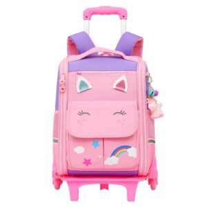 کوله پشتی چرخ دار دخترانه مدل یونیکورن کد BP-06
