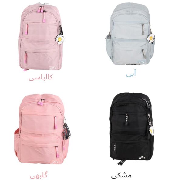 کوله پشتی اسپرت با آویز گل بابونه انتخاب رنگ