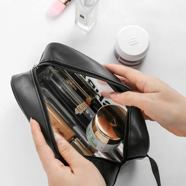 نمای داخلی ست کیف ضد آب WASH BAG وارداتی سایز متوسط مشکی
