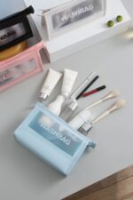 ست کیف لوازم آرایشی wash bag رنگ آبی نمای جلو