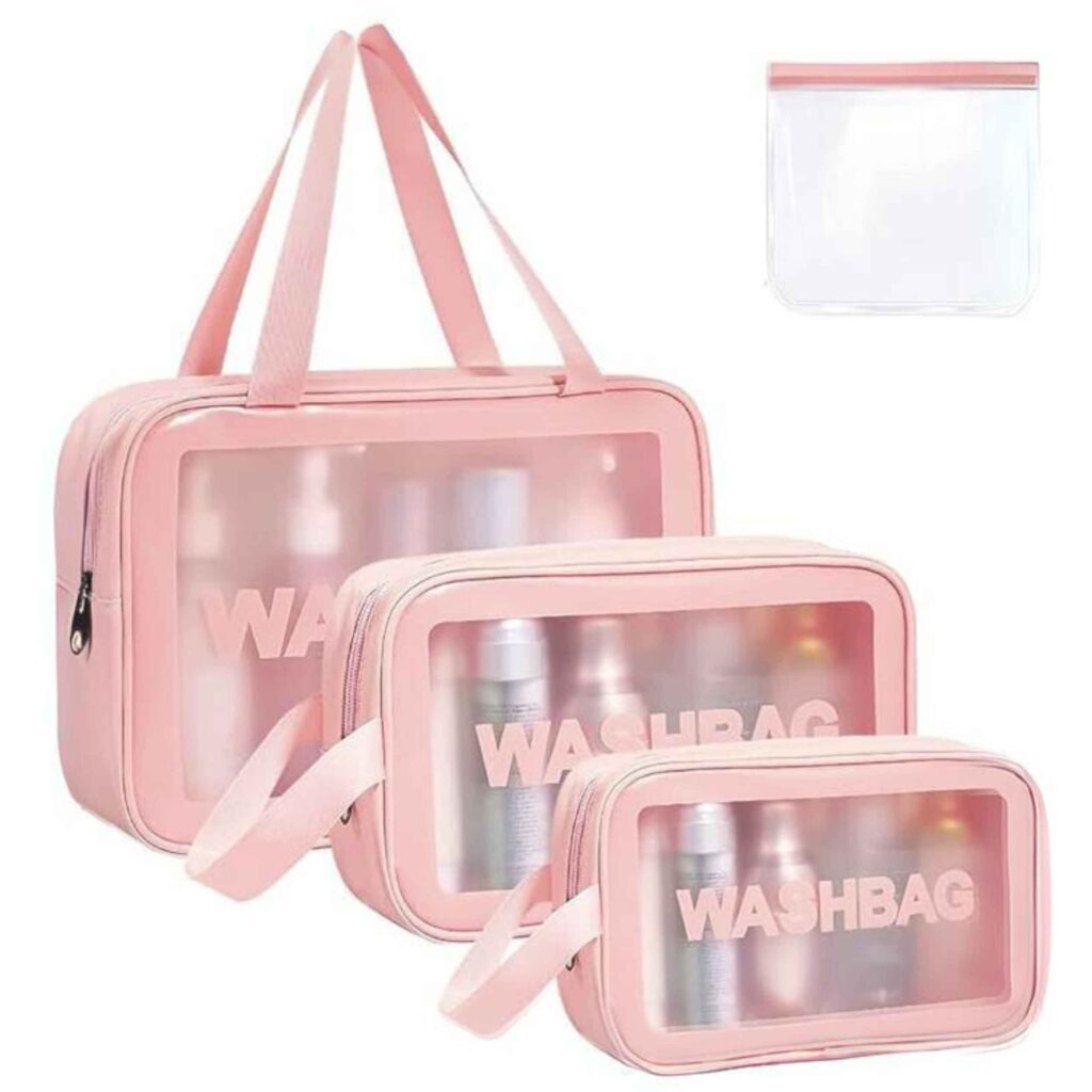 کیف اورجینال WASH BAG رنگ صورتی هر سه سایز