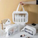 کیف WASH BAG رنگ سفید ست سه تایی
