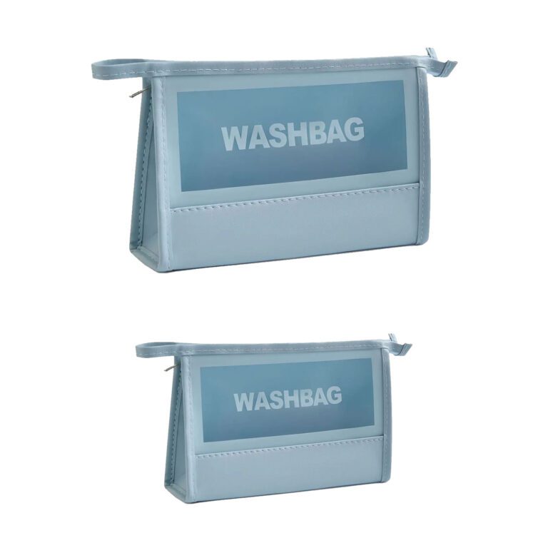 نمای کامل کیف لوازم آرایشی WASH BAG آبی