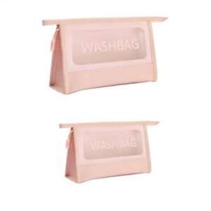 کیف لوازم آرایشی WASH BAG رنگ صورتی ست دوتایی