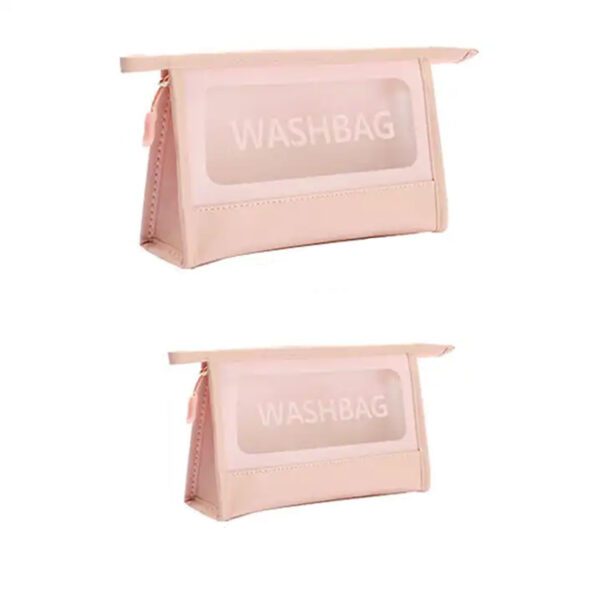 کیف لوازم آرایشی WASH BAG رنگ صورتی ست دوتایی