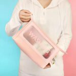 کیف لوازم آرایشی WASH BAG رنگ صورتی سایز بزرگ