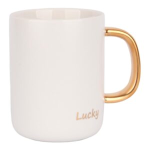 ماگ مینیمال دسته طلایی Lucky نمای رو به رو
