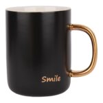 ماگ مینیمال دسته طلایی smile نمای رو به رو