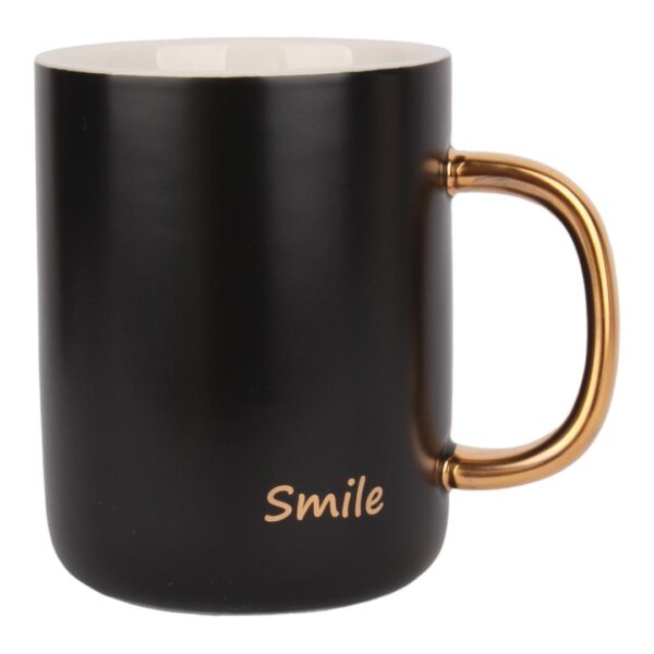 ماگ مینیمال دسته طلایی smile نمای رو به رو