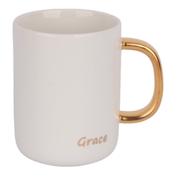 ماگ مینیمال دسته طلایی grace نمای رو به رو