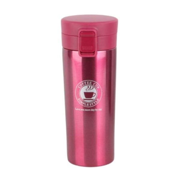 تراول ماگ استیل مدل COFFEE CUP سرخابی