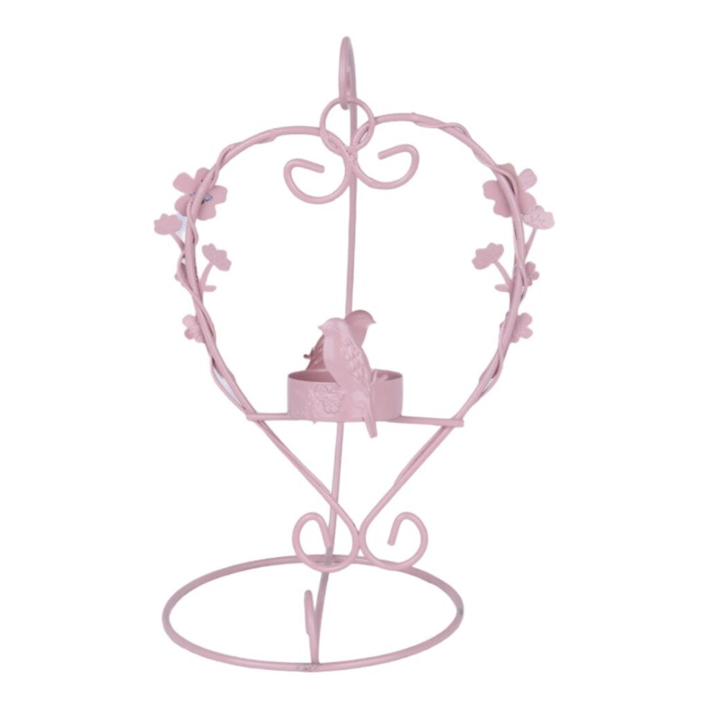 جا شمعی طرح پرنده و قلب نمای رو به رو