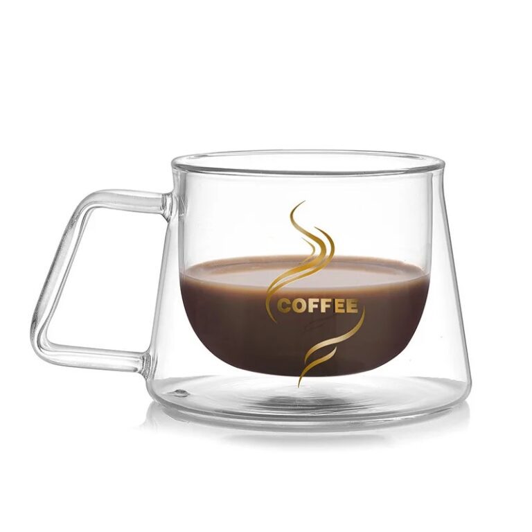 ماگ پیرکس دوجداره طرح کافی