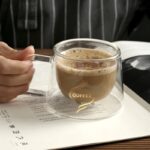 ماگ پیرکس دوجداره طرح کافی نمای واقعی