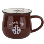 ماگ رجینال متوسط طرح working قهوه ای