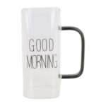 لیوان دسته دار پیرکس good morning دسته مشکی