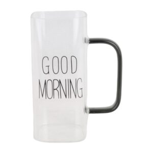 لیوان دسته دار پیرکس good morning دسته مشکی