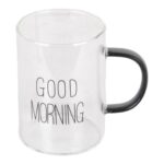 ماگ پیرکس good morning مشکی نمای داخلی