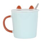 ماگ طرح گربه عاشق آبی پاستیلی