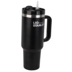 تراول ماگ مدل TUMBLER برند LIO مشکی نمای جانبی