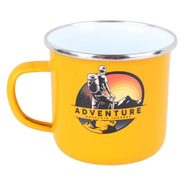 ماگ لعابی ADVENTURE زرد نمای بالا