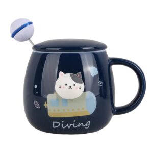 ماگ فانتزی گربه فضانورد طرح diving