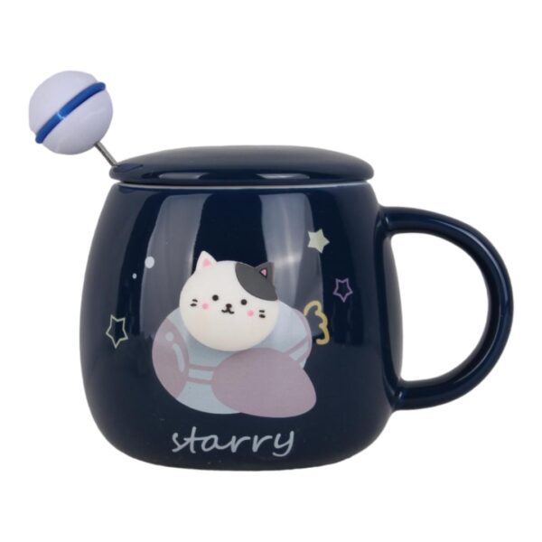 ماگ فانتزی گربه فضانورد طرح starry نمای رو به رو
