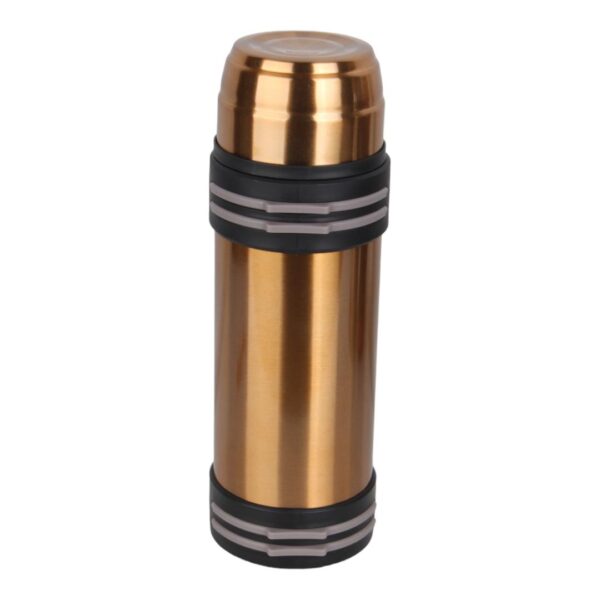 فلاسک مسافرتی گنجایش 1600ml طلایی نمای رو به رو