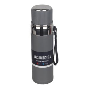 فلاسک مدل vacuum bottle -نمای جلو-خاکستری
