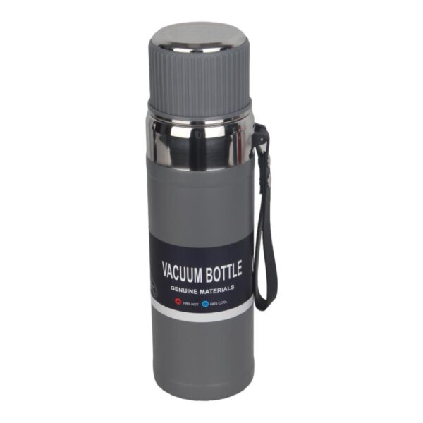 فلاسک مدل vacuum bottle -نمای جلو-خاکستری
