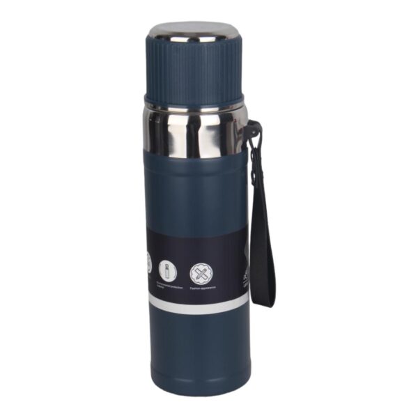 فلاسک مدل vacuum bottle -نمای جلو-سورمه ای