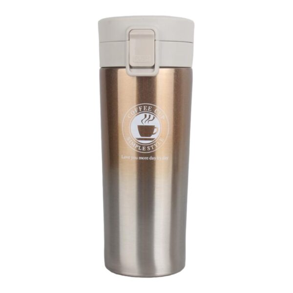 تراول ماگ استیل مدل COFFEE CUP طلایی-استیل