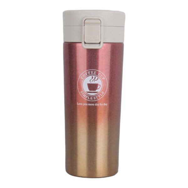تراول ماگ استیل مدل COFFEE CUP رزگلد-طلایی