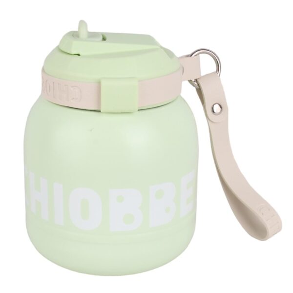 قمقمه فلاسکی تپل طرح CHIOBBE سبز پاستیلی 1