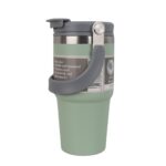 تراول ماگ طرح استنلی 600ml سبز پسته ای نمای جانبی