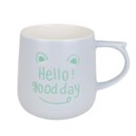 ماگ طرح hello good day آبی پاستیلی