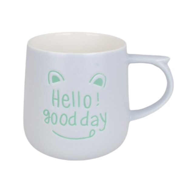 ماگ طرح hello good day آبی پاستیلی