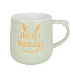 ماگ طرح hello good day سبز پاستیلی