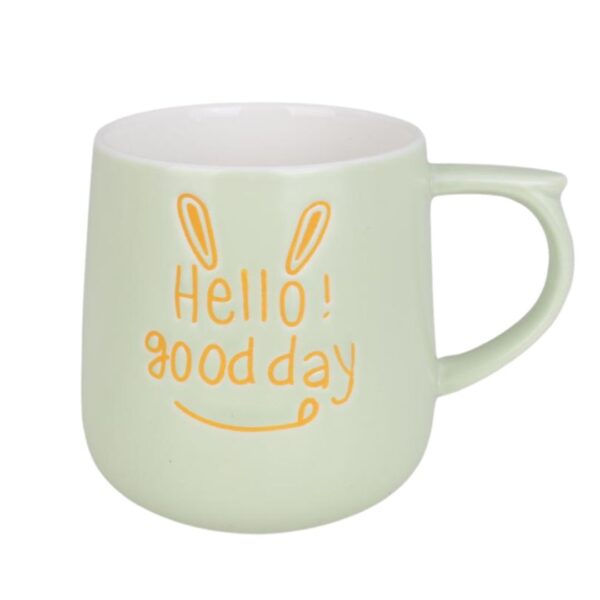 ماگ طرح hello good day سبز پاستیلی