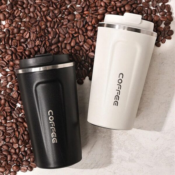 ماگ سفری مدل COFFEE مشکی و سفید