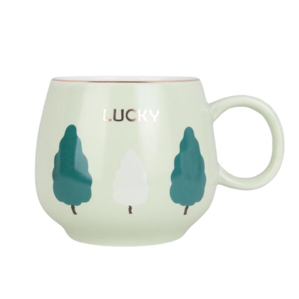 ماگ خمره ای طرح LUCKY سبز رنگ