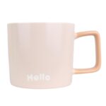 ماگ مینیمال دسته مسطتیلی طرح hello